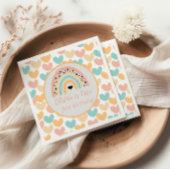 Rainbow & Hearts 1. Geburtstag Party Serviette