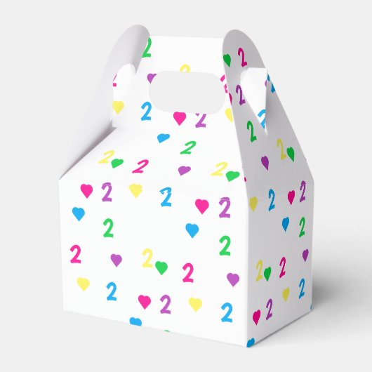 Rainbow Hearts 2. Geburtstag Geschenkschachtel (Rückseite)
