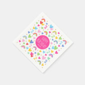 Rainbow Hearts 2. Geburtstag Party Individuelle Na Serviette (Ecke)