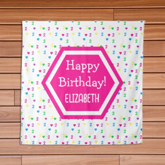 Rainbow Hearts 2. Geburtstag Wandteppich