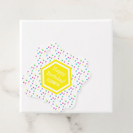 Rainbow Hearts 3. Geburtstag Geschenkanhänger (Beispiel)