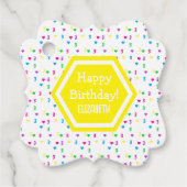 Rainbow Hearts 3. Geburtstag Geschenkanhänger (Vorderseite)