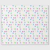 Rainbow Hearts 3. Geburtstag Geschenkpapier (Flach)