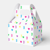 Rainbow Hearts 3. Geburtstag Geschenkschachtel (Rückseite)