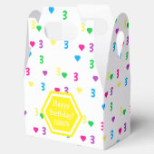 Rainbow Hearts 3. Geburtstag Geschenkschachtel (Geöffnet)