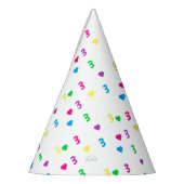 Rainbow Hearts 3. Geburtstag Partyhütchen (Links)