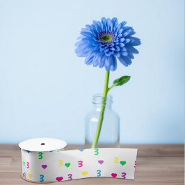 Rainbow Hearts 3. Geburtstag Satinband