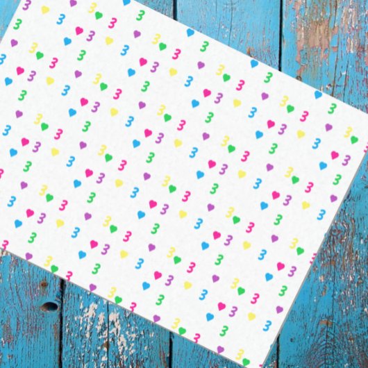 Rainbow Hearts 3. Geburtstag Seidenpapier