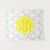 Rainbow Hearts 3. Geburtstag Wandteppich (Vorderseite (Horizontal))