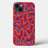 Rainbow Hearts 3D Inflated Puffy IPhone Case (Rückseite)