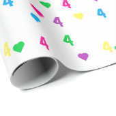 Rainbow Hearts 4. Geburtstag Geschenkpapier (Rolleneckpunkt)