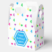 Rainbow Hearts 4. Geburtstag Geschenkschachtel (Geöffnet)