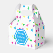 Rainbow Hearts 4. Geburtstag Geschenkschachtel (Vorderseite)