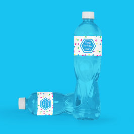 Rainbow Hearts 4. Geburtstag Wasserflaschenetikett