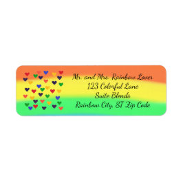 Rainbow Hearts and Blends Address Labels