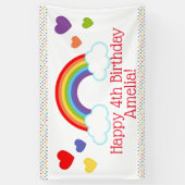 Rainbow Hearts and Dots Girls Geburtstag Banner (Vertikal)