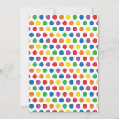 Rainbow Hearts and Dots Girls Geburtstag Einladung (Rückseite)