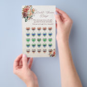 Rainbow Hearts and Rose Brautparty Bingo Flyer (Handgriff)