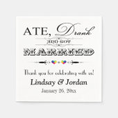 Rainbow Hearts and Scrolls Wedding Napkins Serviette (Vorderseite)