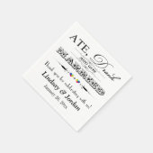 Rainbow Hearts and Scrolls Wedding Napkins Serviette (Ecke)