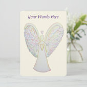Rainbow Hearts Angel Art Custom Einladungen (Stehend Vorderseite)