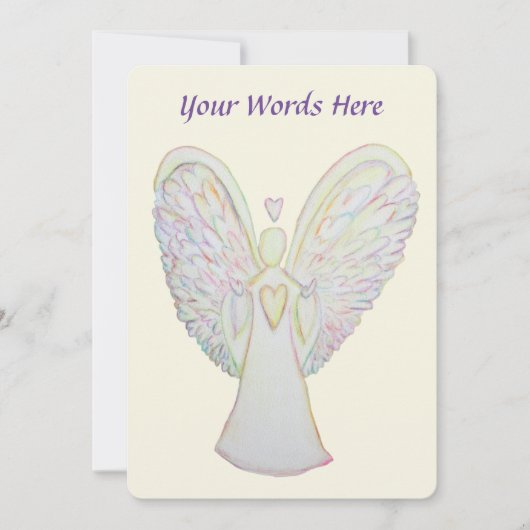 Rainbow Hearts Angel Art Custom Einladungen (Vorderseite)