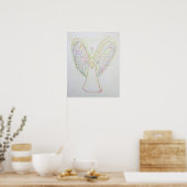 Rainbow Hearts Angel Art Print Poster (Küche)