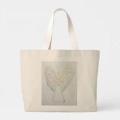 Rainbow Hearts Angel Art Tote Bag Jumbo Stoffbeutel (Rückseite)