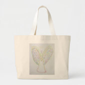 Rainbow Hearts Angel Art Tote Bag Jumbo Stoffbeutel (Vorne)