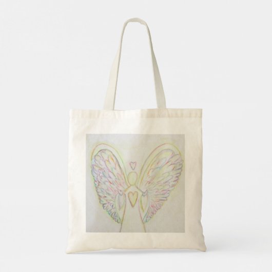 Rainbow Hearts Angel Art Tote Bag Tragetasche (Rückseite)