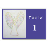 Rainbow Hearts Angel Custom Table Cards Tischnummer (Rückseite)
