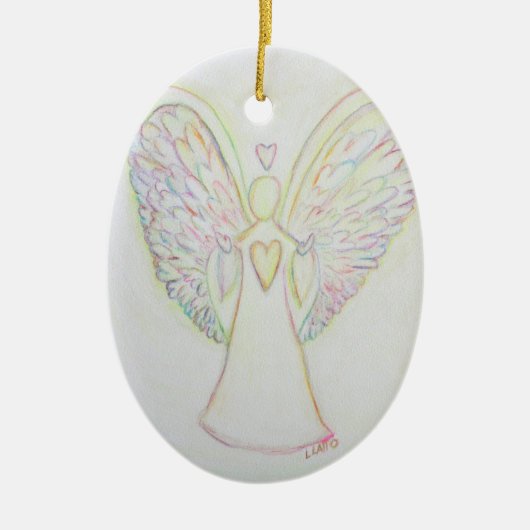 Rainbow Hearts Angel Holiday Gift Ornamente (Vorne)