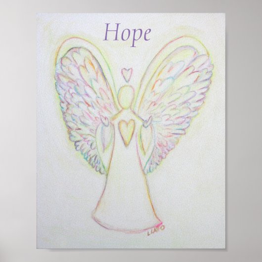 Rainbow Hearts Angel Hope Art Custom Poster (Vorne)