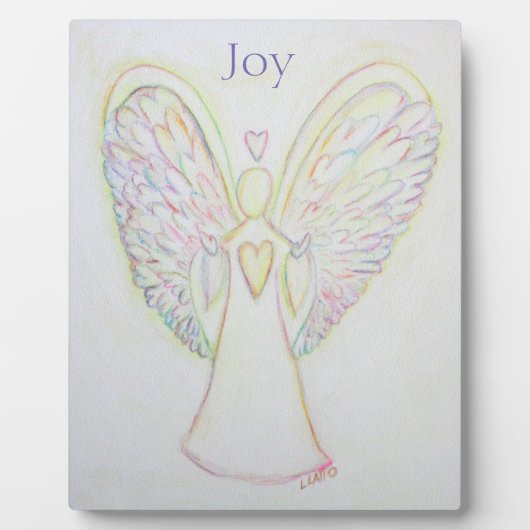Rainbow Hearts Angel Joy Art Custom Plaque Fotoplatte (Vorderseite)