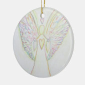 Rainbow Hearts Angel Keramik Ornament (Links)