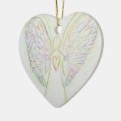 Rainbow Hearts Angel Keramik Ornament (Links)
