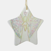 Rainbow Hearts Angel Keramikornament (Rechts)