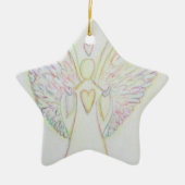 Rainbow Hearts Angel Keramikornament (Vorne)