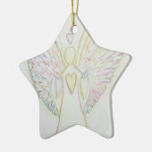 Rainbow Hearts Angel Keramikornament (Links)