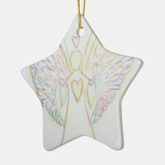 Rainbow Hearts Angel Keramikornament (Links)