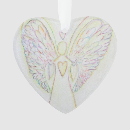 Rainbow Hearts Angel Kunst, Dichtung und Musik Ornament (Vorderseite)