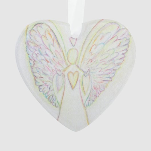 Rainbow Hearts Angel Kunst, Dichtung und Musik Ornament (Rückseite)
