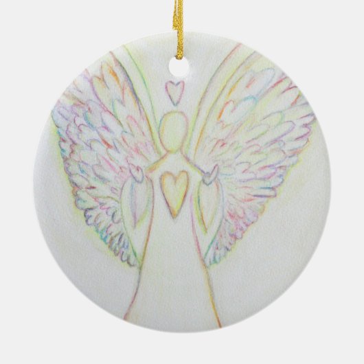 Rainbow Hearts Angel Ornament Art Pendant (Hinten)