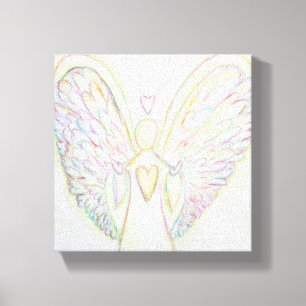 Rainbow Hearts Angel Painting Wrapped Canvas Art Leinwanddruck