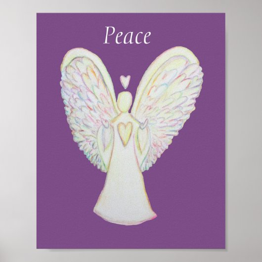 Rainbow Hearts Angel Peace Art Custom Poster (Vorne)