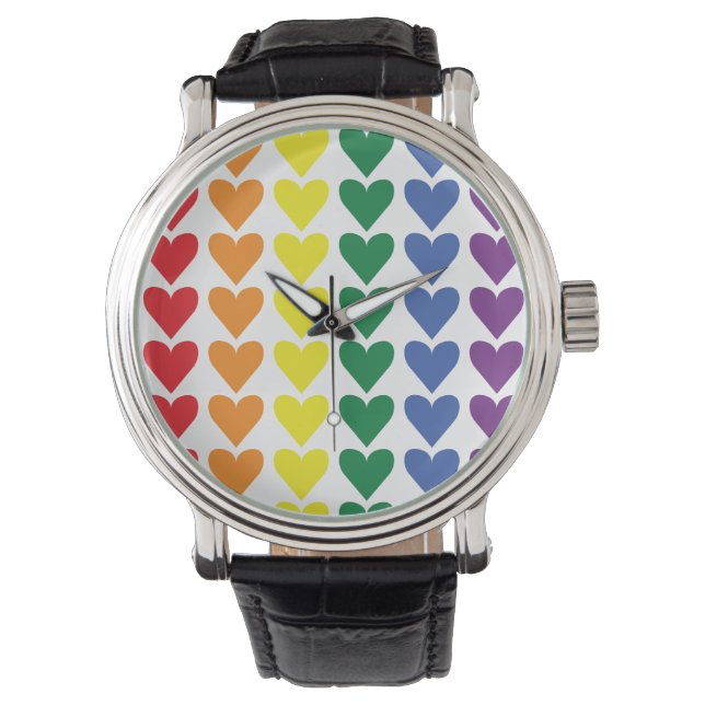 Rainbow Hearts Armbanduhr (Vorderseite)