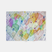 Rainbow Hearts Art Custom Fleece Throw Blanket (Vorderseite (Horizontal))