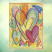 Rainbow Hearts Art Decoration Window Clubs Fensteraufkleber (Blatt 3)