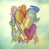 Rainbow Hearts Art Decoration Window Fensteraufkleber (Blatt 3)