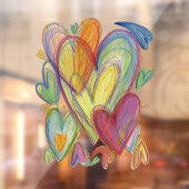 Rainbow Hearts Art Decoration Window Fensteraufkleber (Blatt 2)
